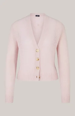 Alpaka-Mix-Cardigan in Rosé