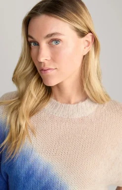 Alpaka-Mix-Pullover in Beige/Blau