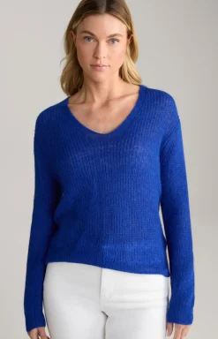 Alpaka-Mix-Pullover in Blau