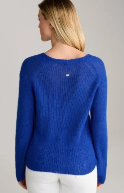 Alpaka-Mix-Pullover in Blau