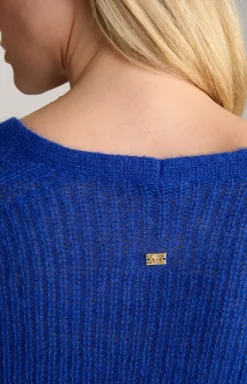 Alpaka-Mix-Pullover in Blau