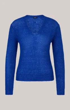 Alpaka-Mix-Pullover in Blau