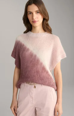 Alpaka-Mix-Pullover in Rosé/Dunkelrot