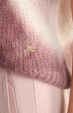 Alpaka-Mix-Pullover in Rosé/Dunkelrot