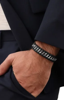 Armband in Silber/Schwarz