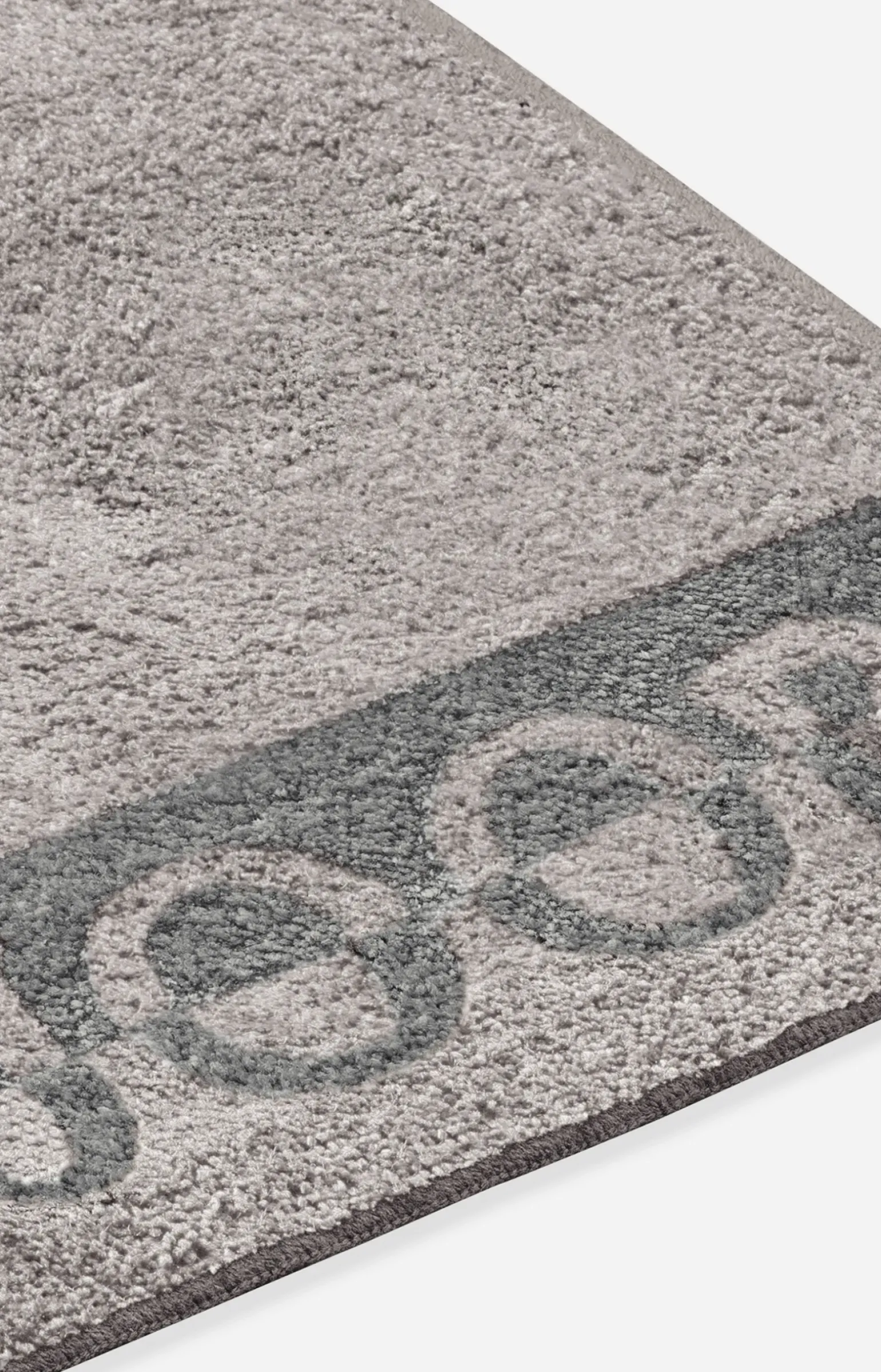 Badteppich JOOP! Logo Stripes in Platin, 70 x 120 cm