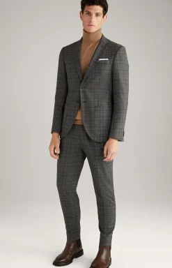 Baukasten-Hose Bird in Grau kariert