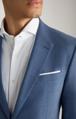 Baukasten-Sakko Herby in Blau strukturiert