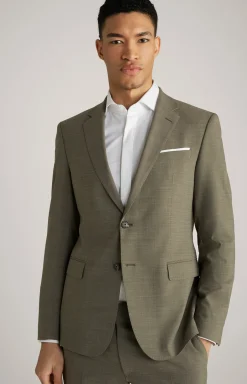 Baukasten-Sakko Herby in Olivgrün strukturiert