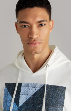 Baumwoll-Hoodie Spike in Offwhite