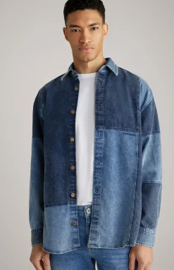 Baumwoll-Jeanshemd Hermen in Blau