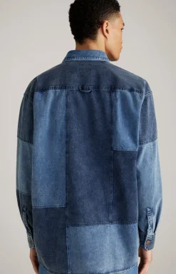 Baumwoll-Jeanshemd Hermen in Blau