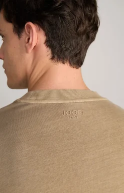 Baumwoll-Langarmshirt Carlito in Hellbraun