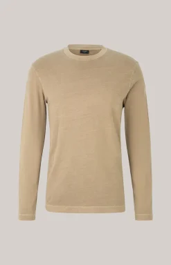 Baumwoll-Langarmshirt Carlito in Hellbraun