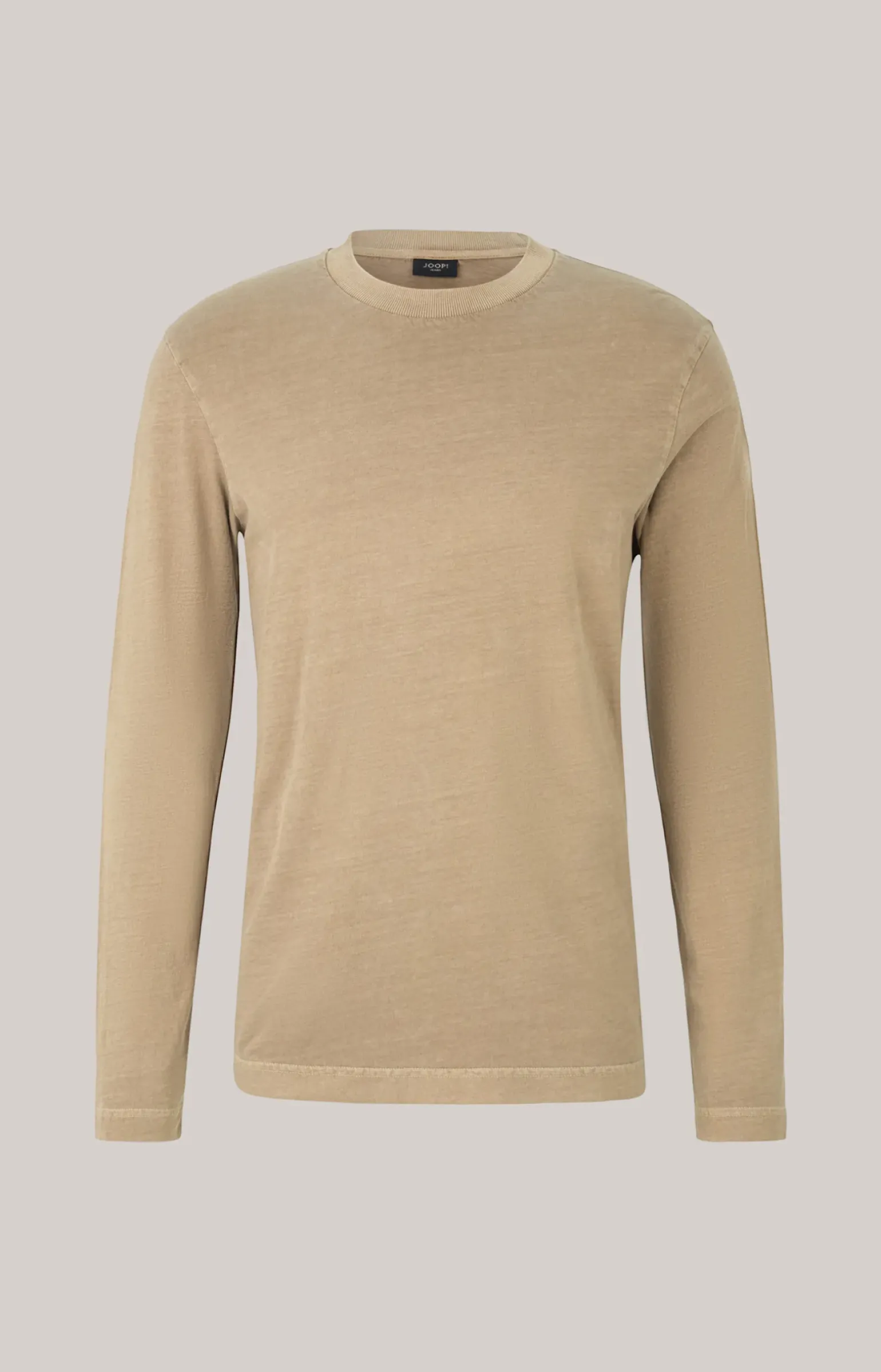 Baumwoll-Langarmshirt Carlito in Hellbraun