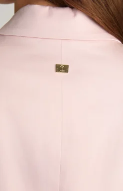 Baumwollmix-Blazer in Rosé