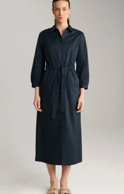 Baumwollmix-Kleid in Navy