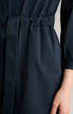Baumwollmix-Kleid in Navy