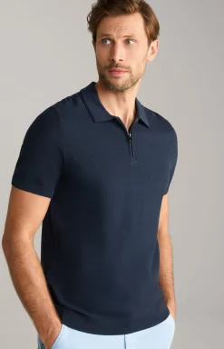Baumwoll-Poloshirt Vancro in Navy