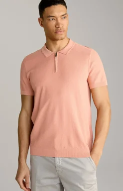 Baumwoll-Poloshirt Vancro in Apricot