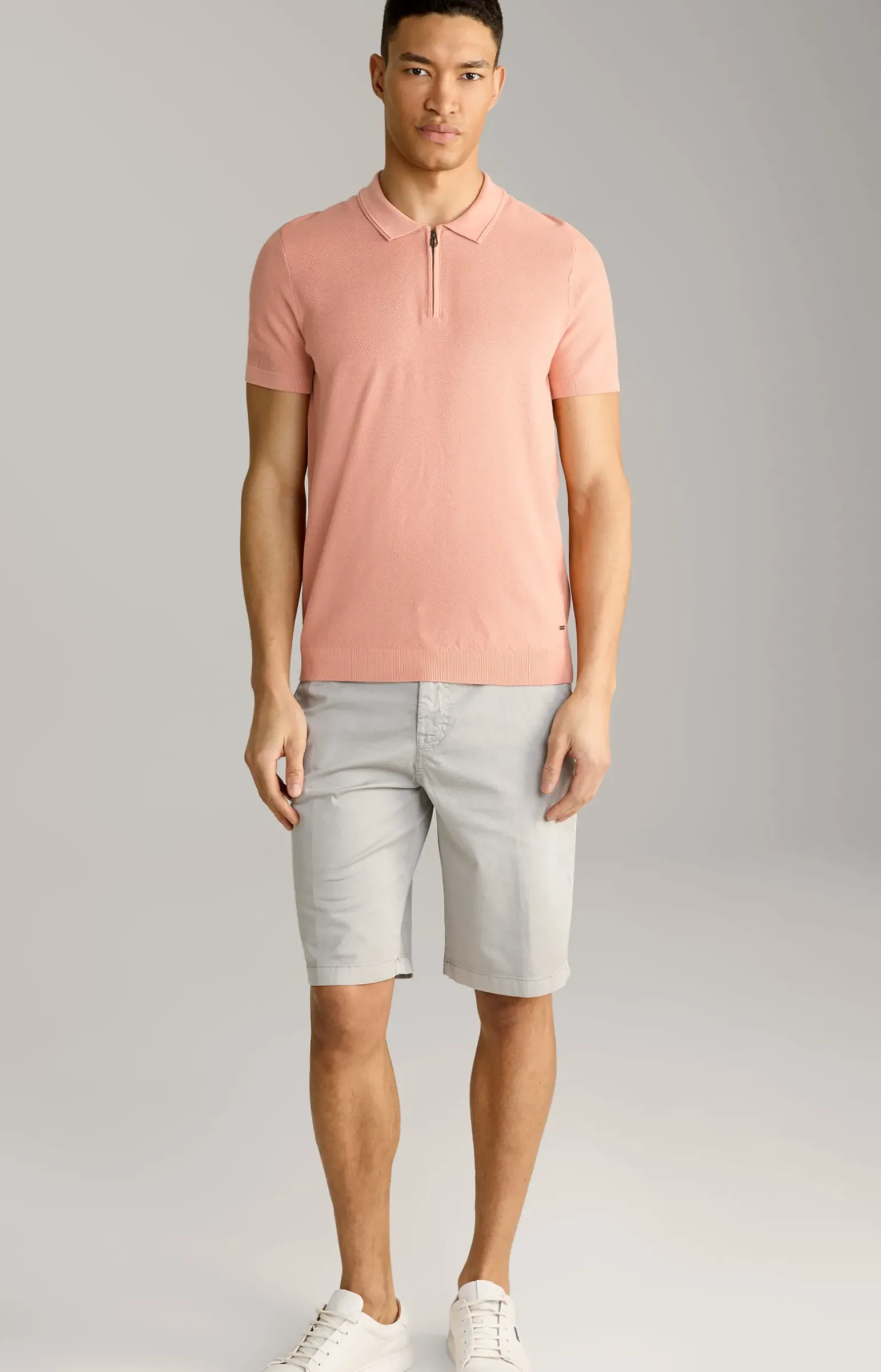 Baumwoll-Poloshirt Vancro in Apricot