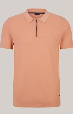 Baumwoll-Poloshirt Vancro in Apricot