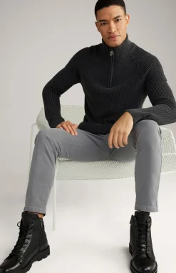 Baumwoll-Pullover Henricus in Schwarz-Grau