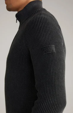 Baumwoll-Pullover Henricus in Schwarz-Grau