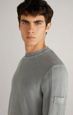Baumwoll-Pullover Howard in Grau meliert