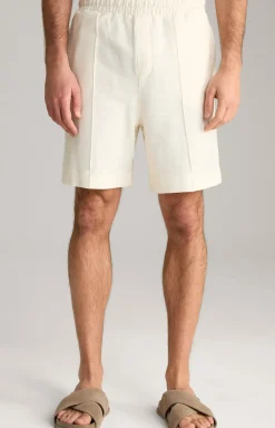 Baumwoll-Shorts Damiano in Creme strukturiert