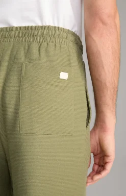 Baumwoll-Shorts Damiano in Oliv strukturiert