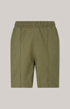 Baumwoll-Shorts Damiano in Oliv strukturiert