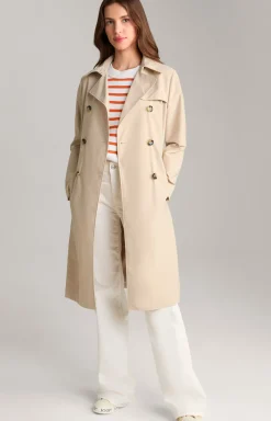 Baumwoll-Strickpullover in Orange/Weiß gestreift