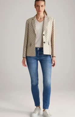 Baumwoll-T-Shirt in Beige