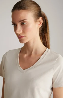Baumwoll-T-Shirt in Beige