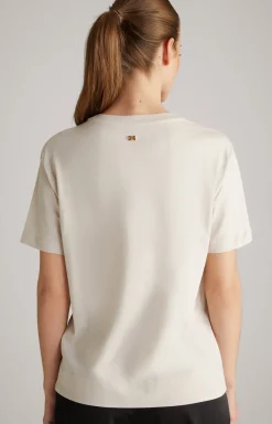 Baumwoll-T-Shirt in Beige