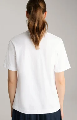 Baumwoll-T-Shirt in Weiß/Blau