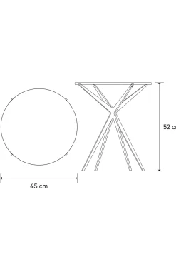 Beistelltisch JOOP! CURVES mit Marmorkeramikplatte, 45 x 52 cm in Schwarz