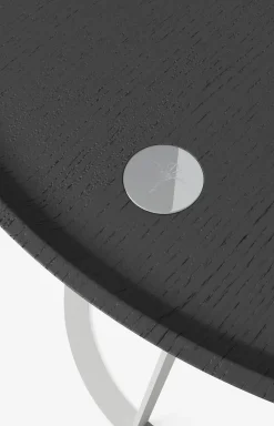 Beistelltisch JOOP! ROUND mit Raucheichenplatte, 45 x 47 cm in Weiß/Anthrazit