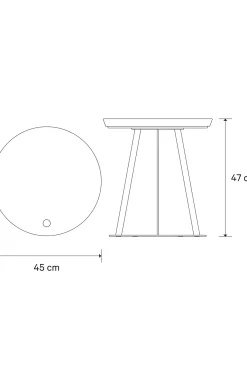 Beistelltisch JOOP! ROUND mit lackierter Holzfaserplatte, 45 x 47 cm in Anthrazit