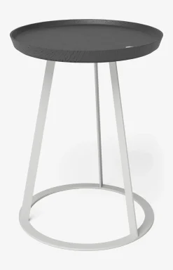 Beistelltisch JOOP! ROUND mit Raucheichenplatte, 45 x 52 cm in Weiß/Anthrazit