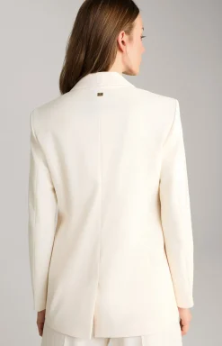 Blazer mit feinen Nadelstreifen in Offwhite