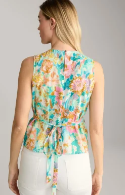 Bluse in Mint/Türkis/Gelb