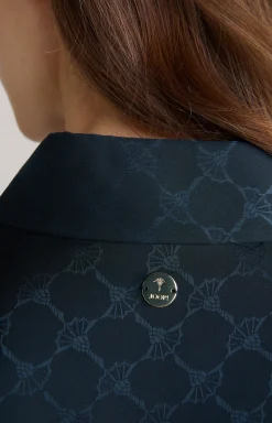 Bluse in Navy gemustert