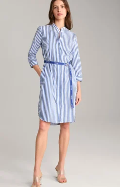 Blusen-Kleid in Blau/Weiß gestreift
