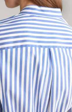 Blusen-Kleid in Blau/Weiß gestreift