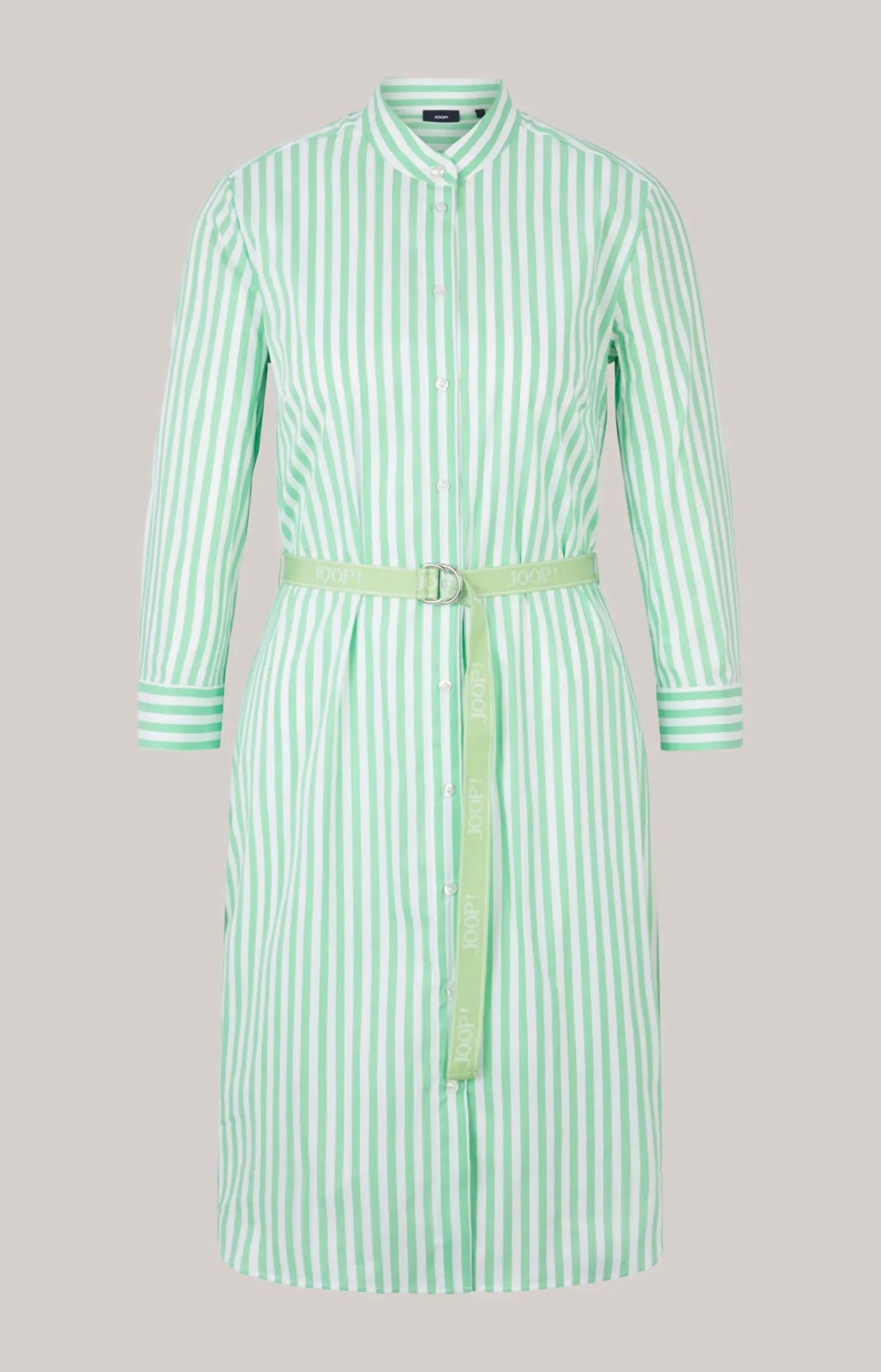 Blusen-Kleid in Grün/Weiß gestreift