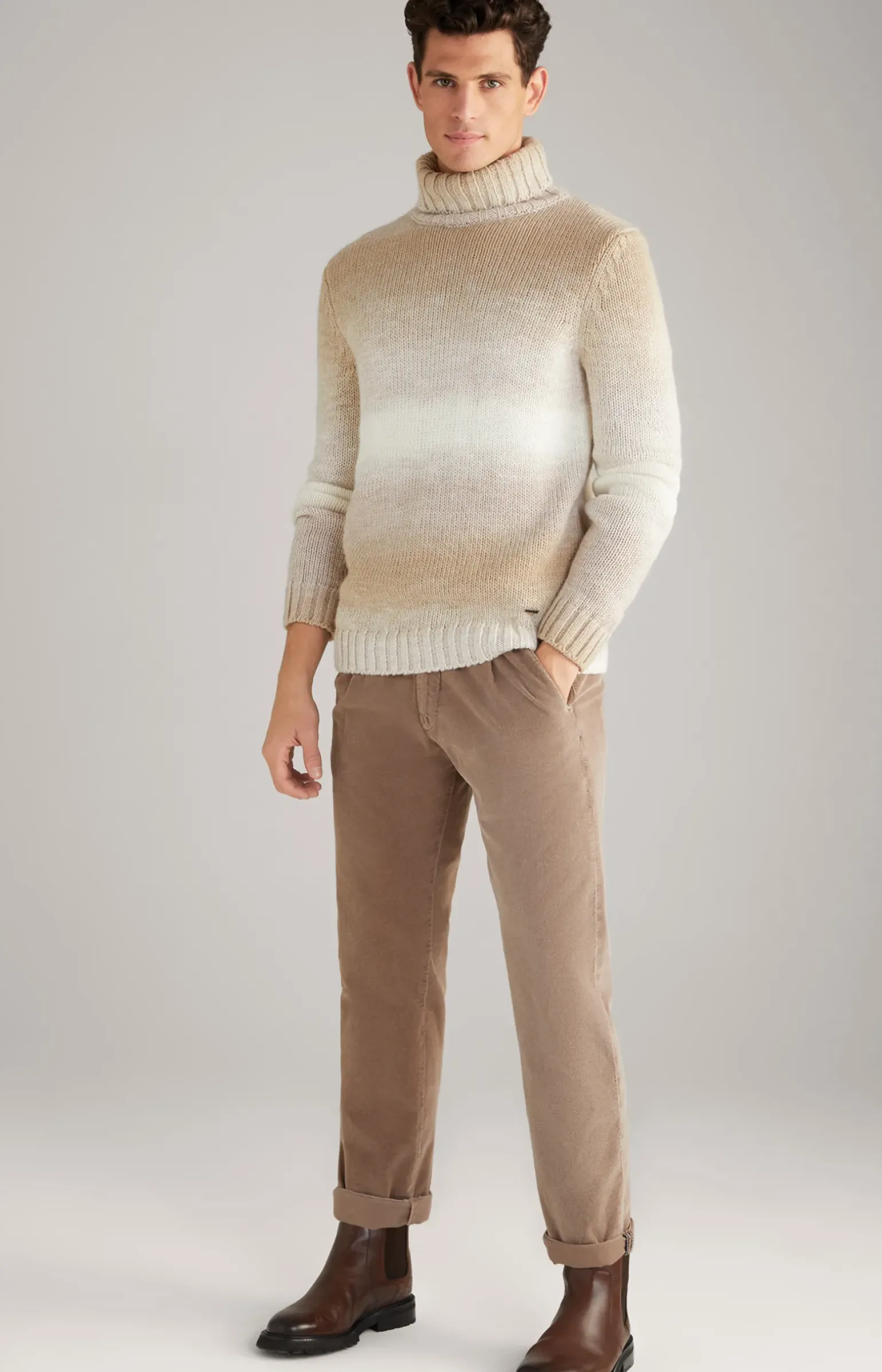 Bundfalten-Hose Lead in Beige