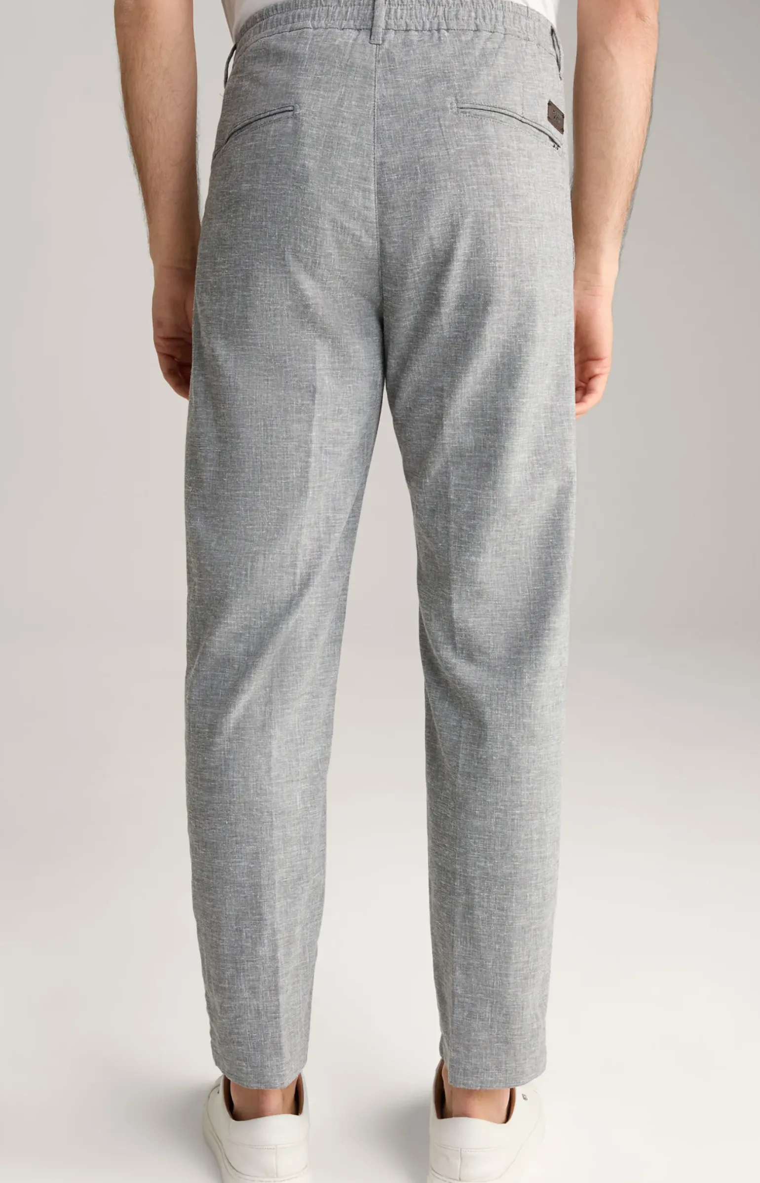 Bundfaltenhose Lead in Hellgrau meliert