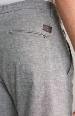 Bundfaltenhose Lead in Hellgrau meliert